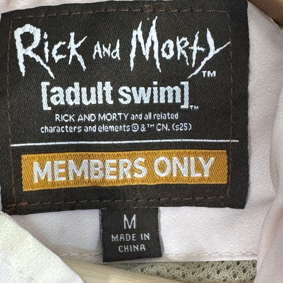 Rick And Morty Members Only Jacket - M Rare Adult Swim Lightweight Full Zip EUC - Picture 11 of 16